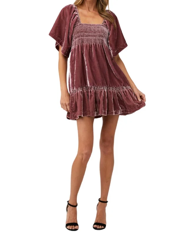 Easy To Love Mini Dress In Dried Currant