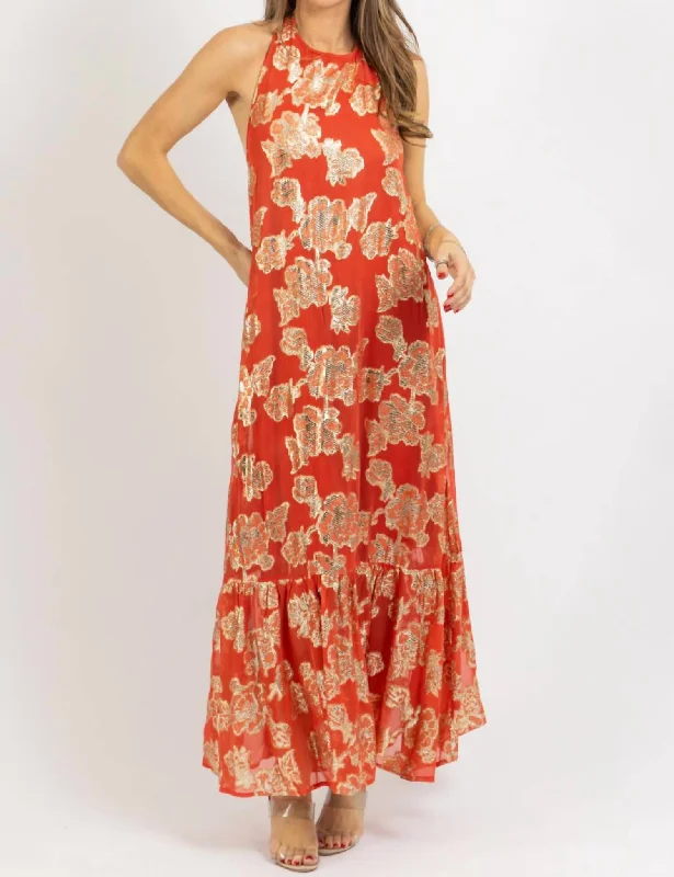 Andie Maxi Dress In Rust/gold