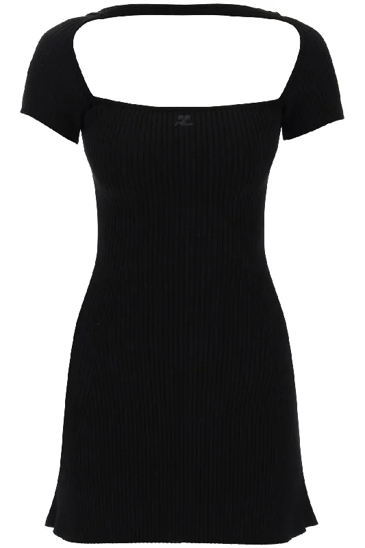 Courreges Women's "Hyperbole Mini Ribbed Jersey Dress With