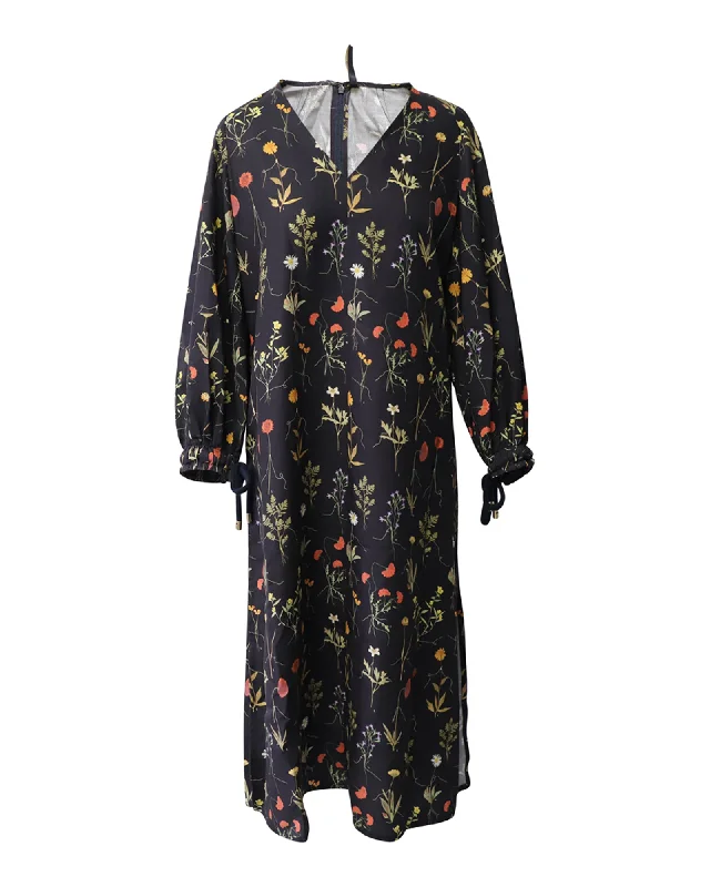 Mother Of Pearl Josie Midi Dress in Floral Print Lyocell Twill