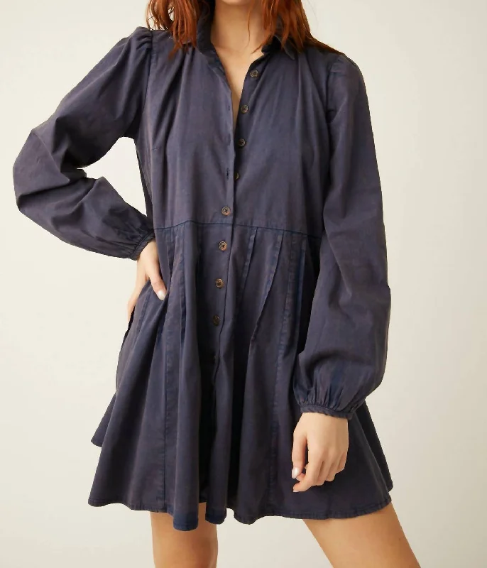 Marvelous Mia Mini Dress In Navy Blue