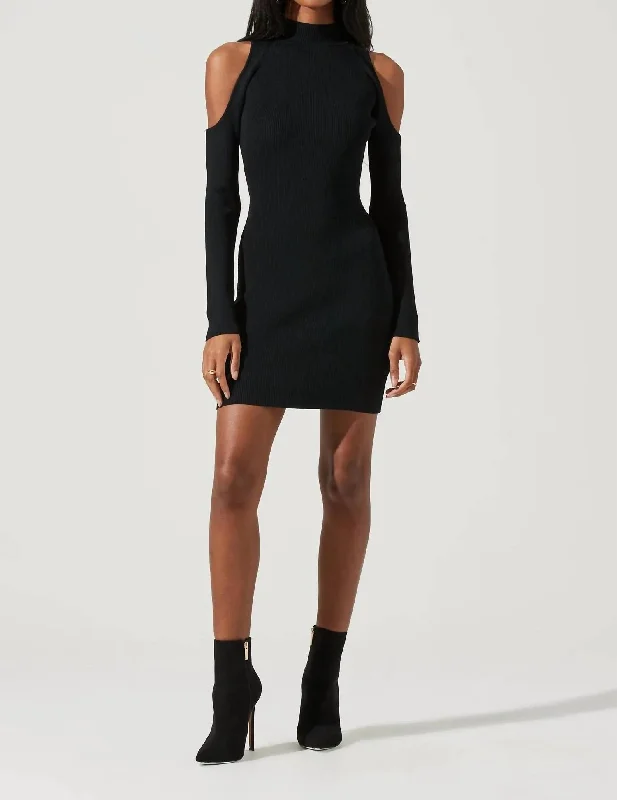 Kade Shoulder Cutout Mini Dress In Black