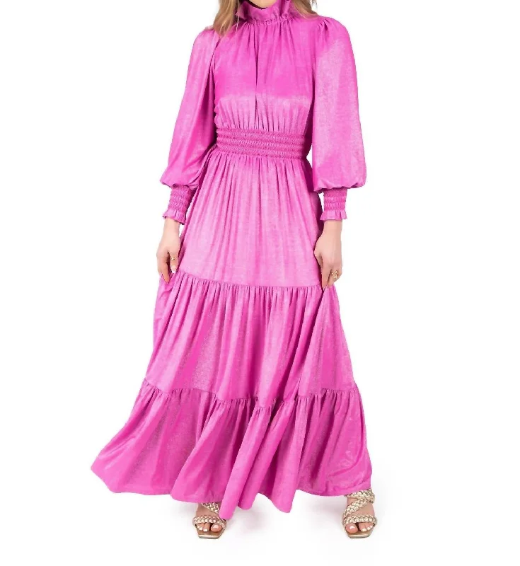 Maggie Maxi Dress In Fuchsia Fedora