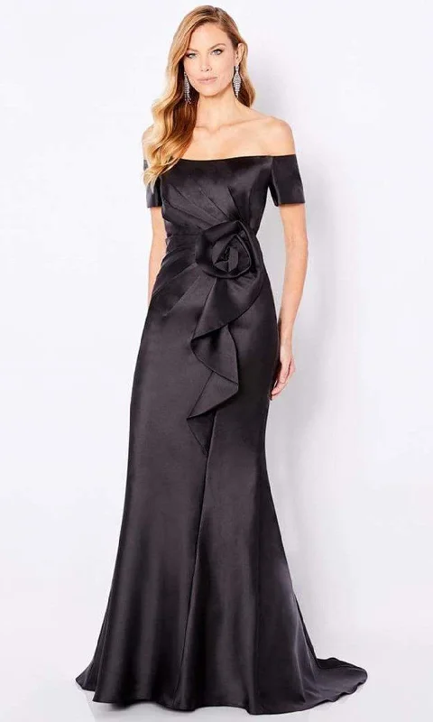 Cameron Blake 221693 - Straight-Across Peplum Formal Gown