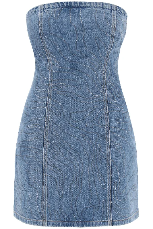 Rotate Women's blue Mini Dress With Rhin