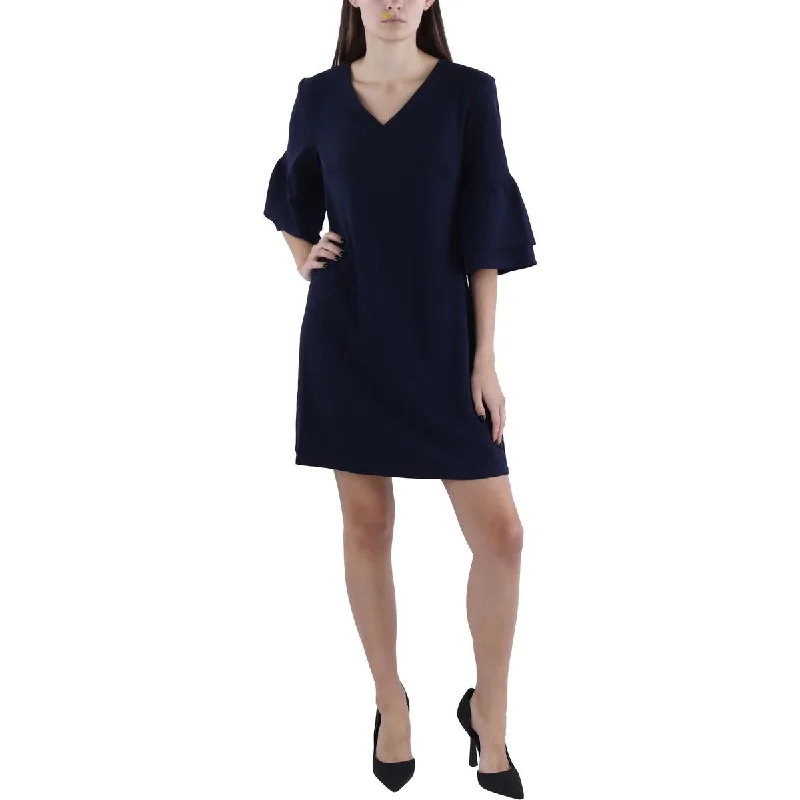 Womens V-Neck Mini Cocktail And Party Dress