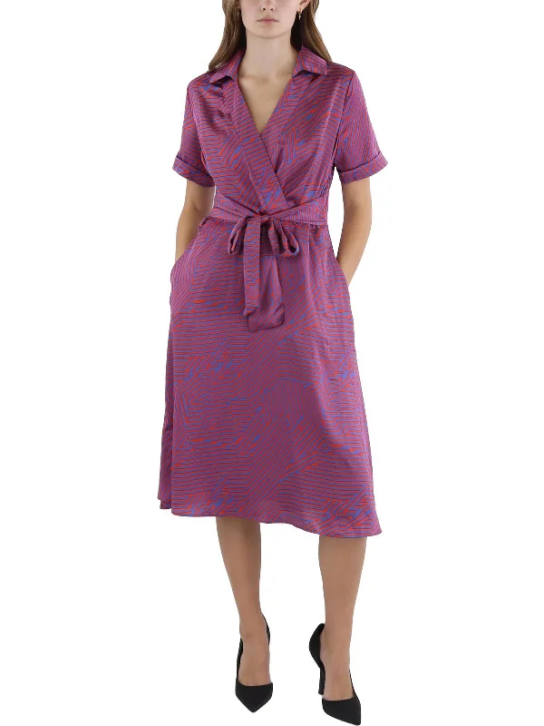 Womens Tie Front Long Maxi Dress