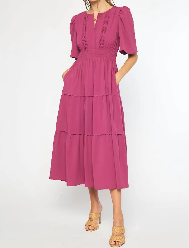 V-Neck Maxi Dress In Orchid