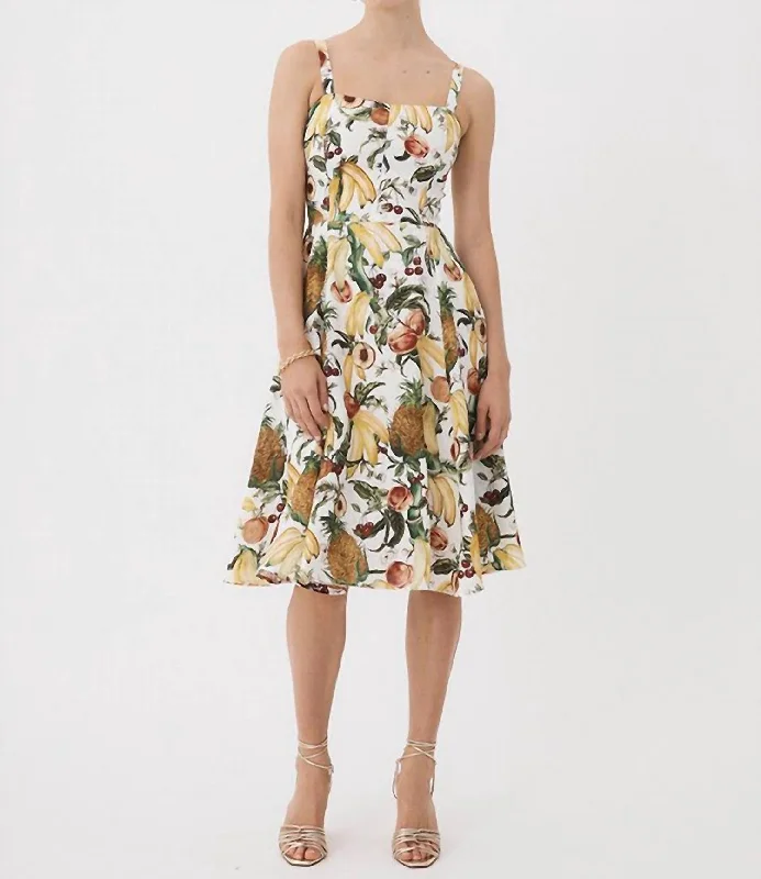 Bustier Midi Dress In Tropicana