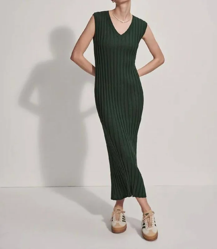 Christine Knit Maxi Dress In Forest Glade