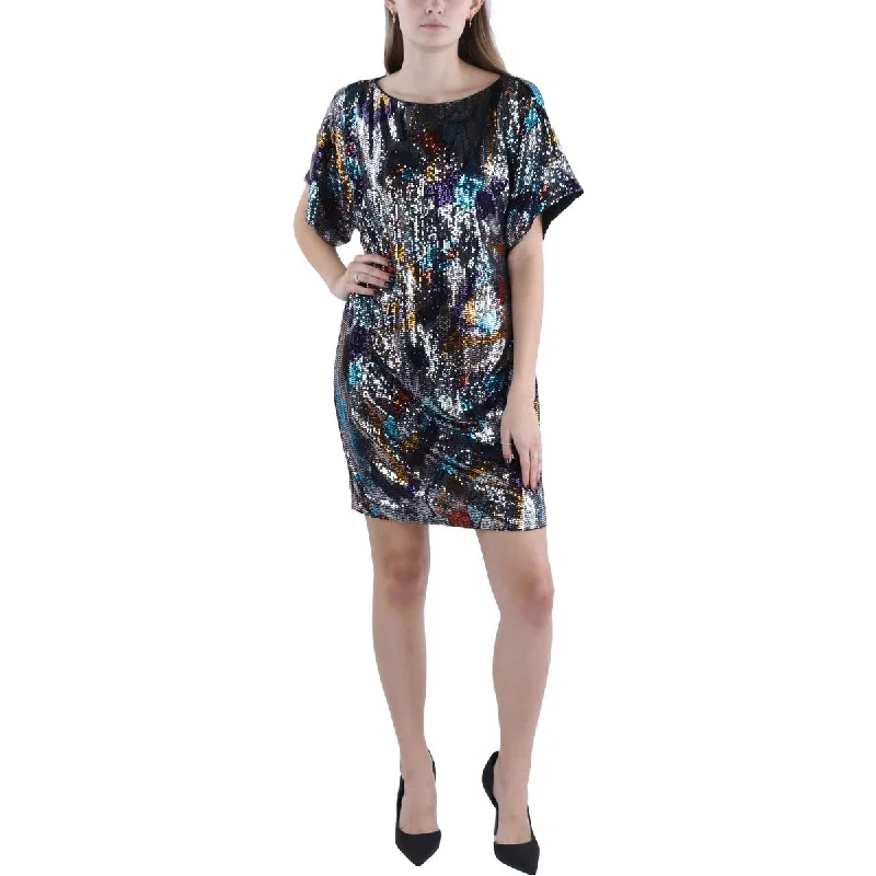 Womens Sequined Mini Cocktail And Party Dress