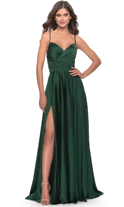 La Femme 31233 - Sweetheart Crisscross Ruched Long Prom Dress