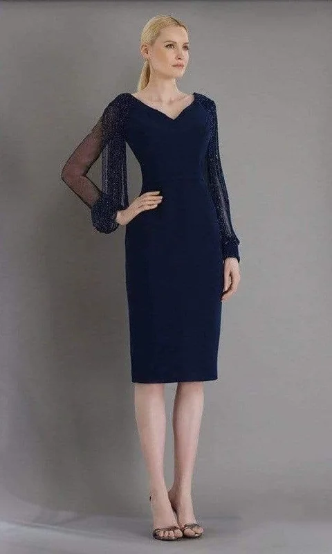 Janique - 1946SC V-Neck Embellished Sheath Dress