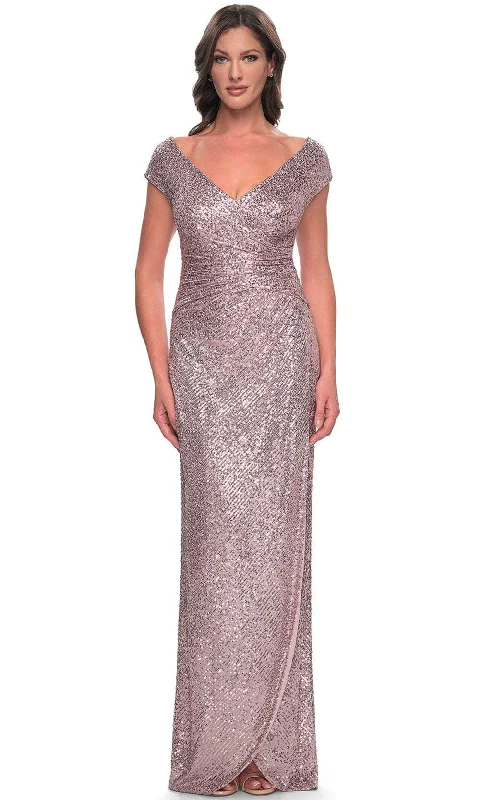 La Femme 30865SC - Cap Sleeve Sequin Formal Dress