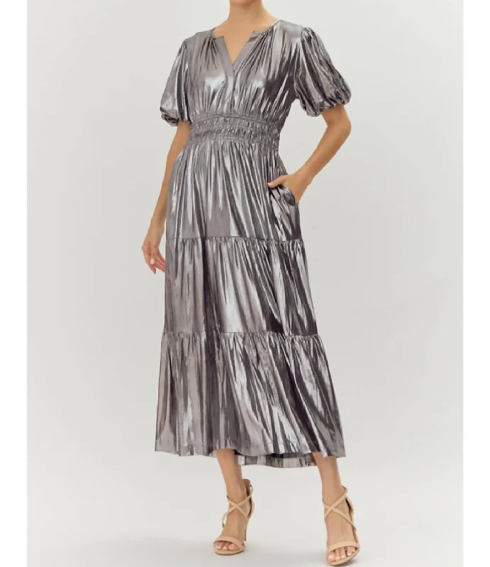 Mistletoe Maxi Dress In Silver