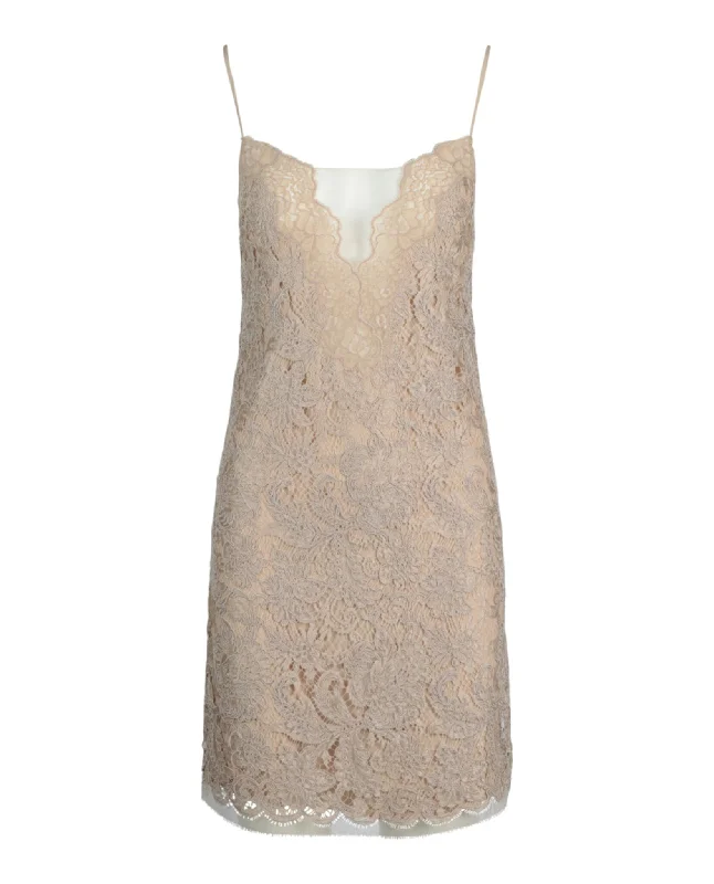 Sleeveless Lace Mini Dress