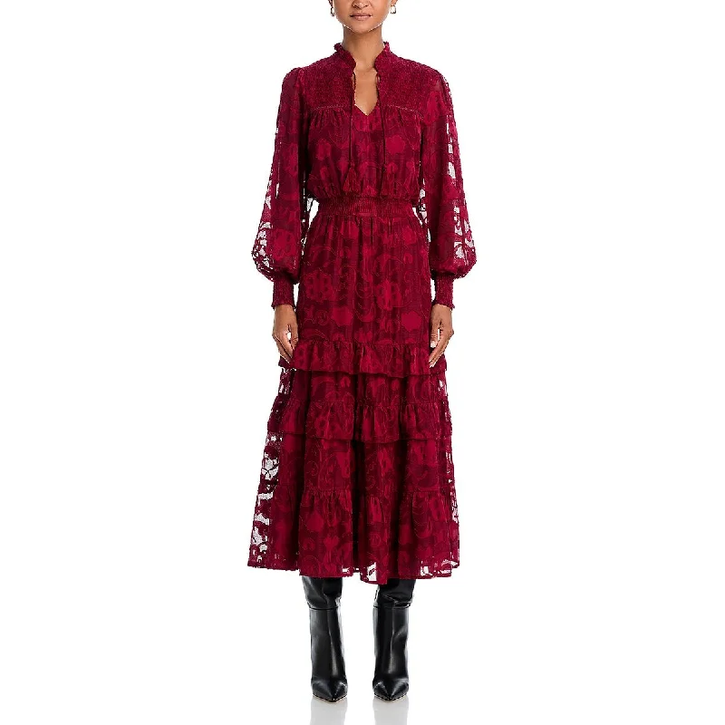 Womens Full Length Smocked Maxi Dress