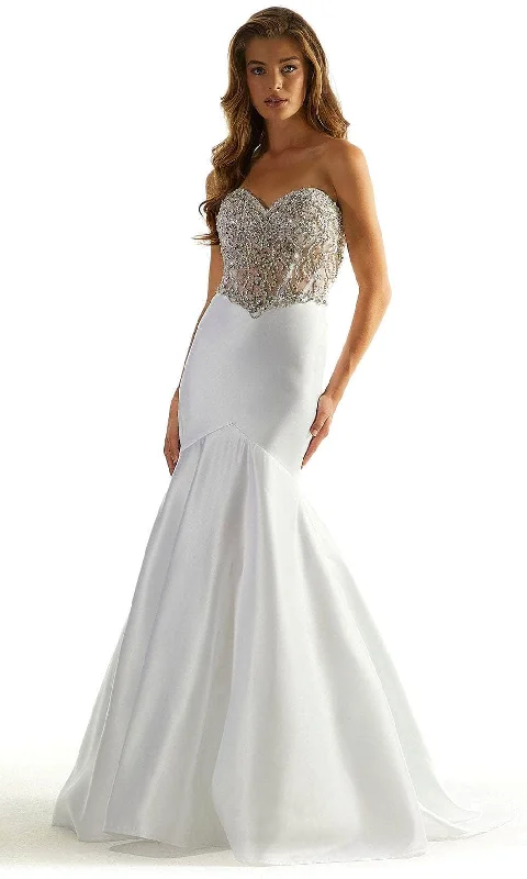 Mori Lee 49090 - Rhinestone Embellished Strapless Prom Gown