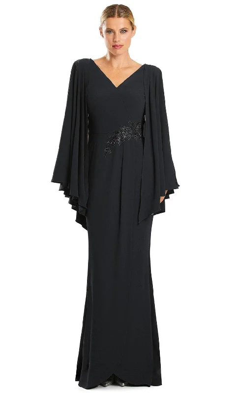 Alexander by Daymor 1854F23 - Cape Sleeve Column Long Dress