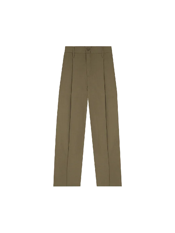 Women's Cotton Linen Pants—soil brown