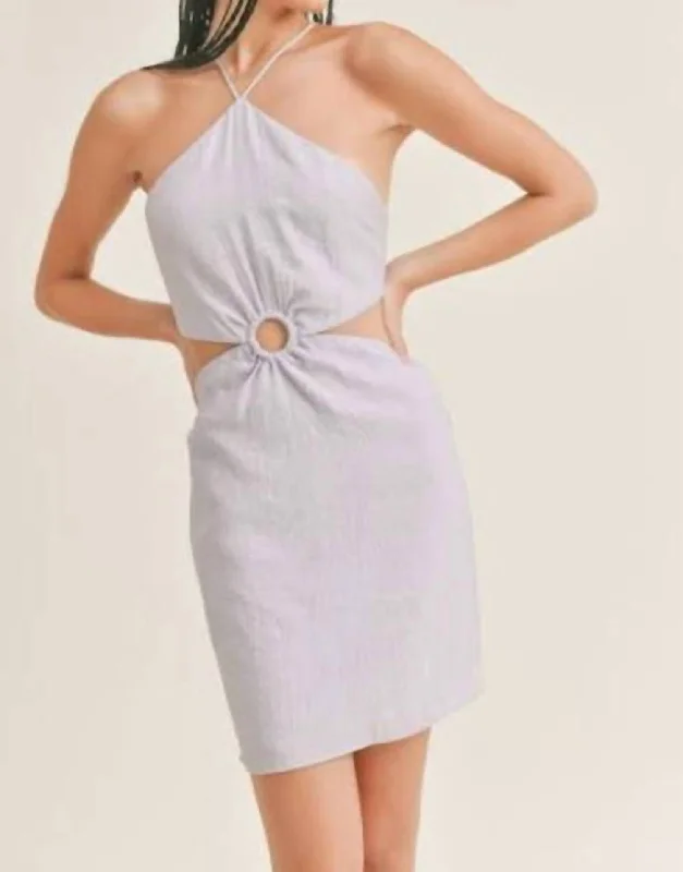 La Quinta Cut Out Mini Dress In Lavender