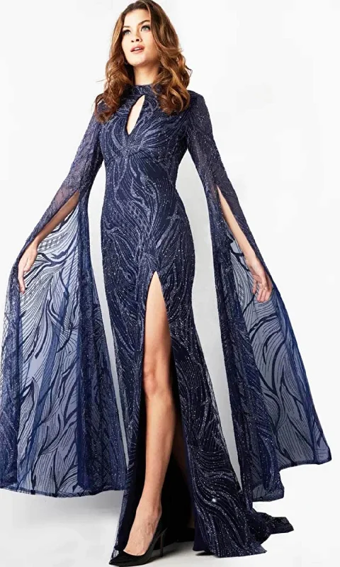 Jovani 26092 - Embellished Long Sleeve Prom Gown