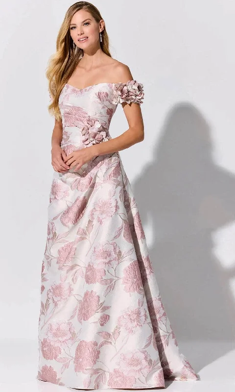 Ivonne D ID325 - Floral Print Evening Dress