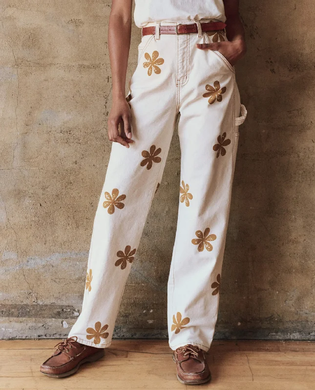 The Carpenter Pant with Daisy Stamp. -- Natural