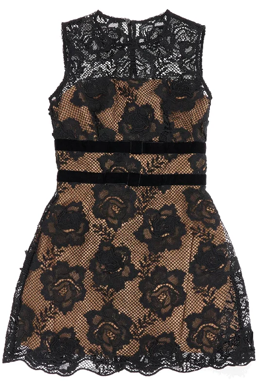 Self Portrait Women's Lace Mini Dress With Bows