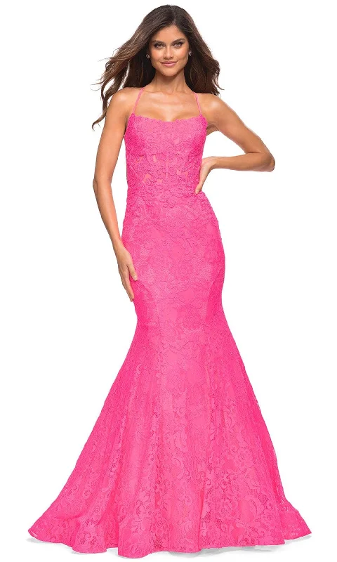 La Femme 30605 - Square Trumpet Evening Dress