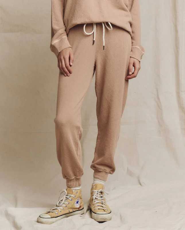 The Cropped Sweatpant. Solid -- Biscotti