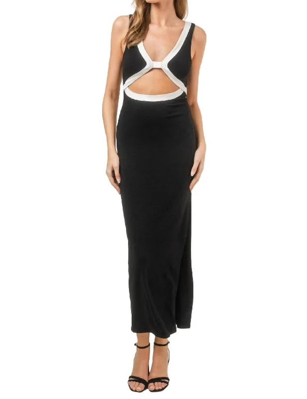 Cut-Out Maxi Dress In Black