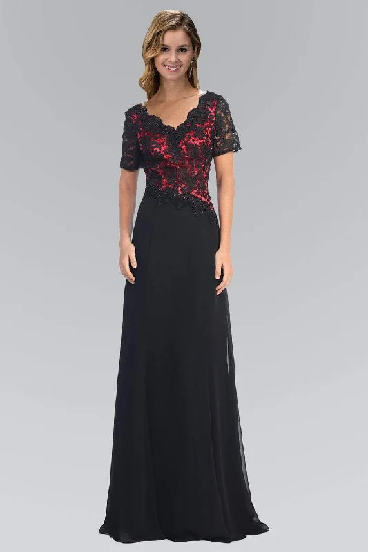 Elizabeth K - GL2000 Lace V-Neck A-Line Dress