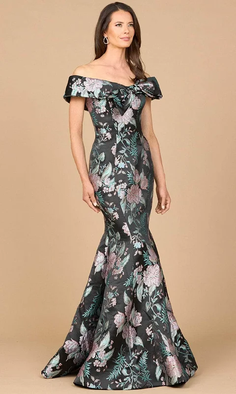 Lara Dresses 28919 - Floral Brocade Off-Shoulder Mermaid Evening Gown