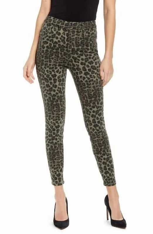 Good Waist Sage Leopard High Rise Skinny Jeans In Multicolor