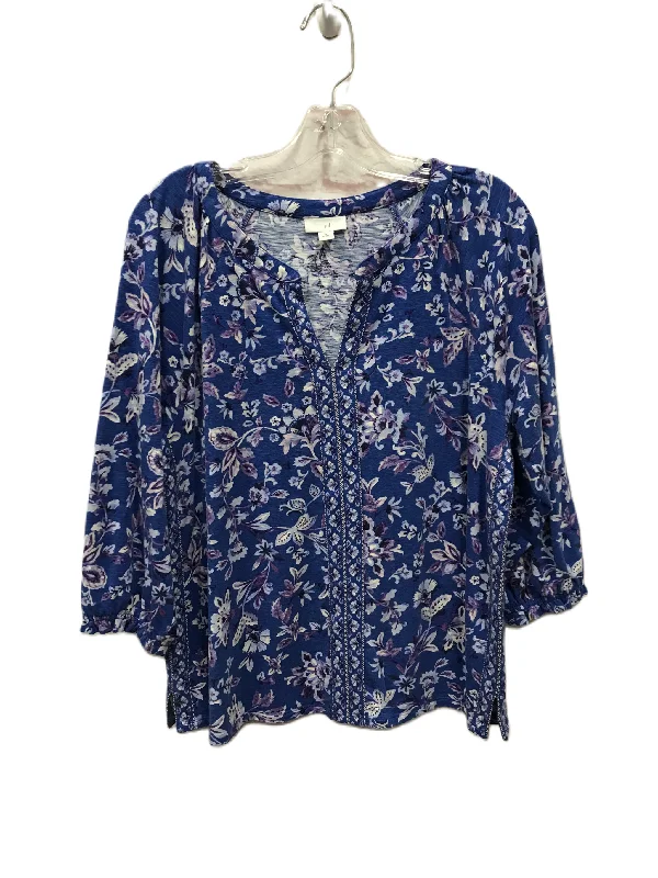 Blue Top Long Sleeve By J. Jill, Size: Petite  M