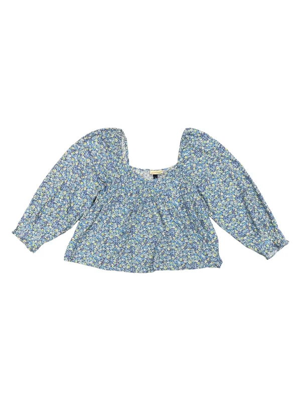 Floral Print Top Long Sleeve Universal Thread, Size Xl