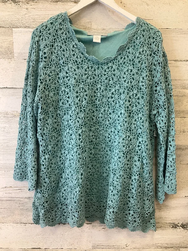 Green Top Long Sleeve Clothes Mentor, Size 1x