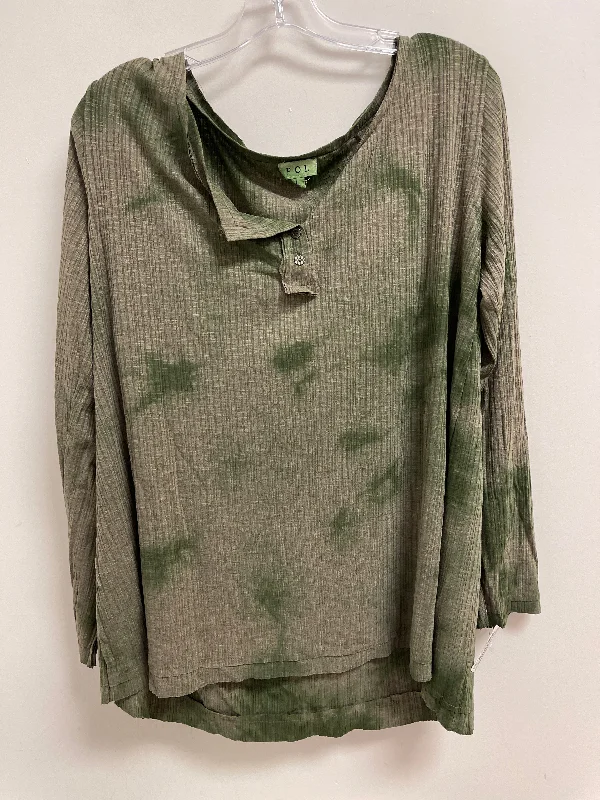 Green Top Long Sleeve Pol, Size L