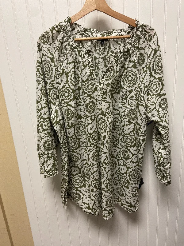 Green Top Long Sleeve Talbots, Size 2x