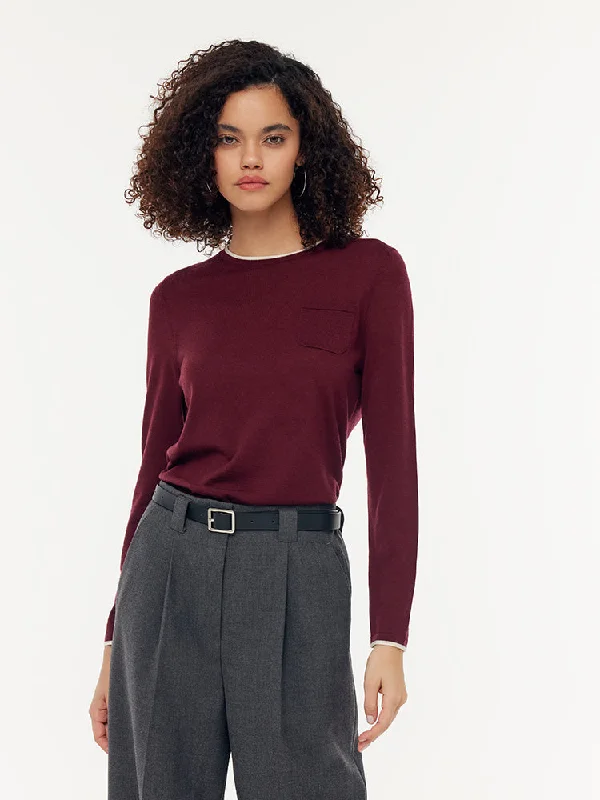 Pure Wool Women Long Sleeve Top