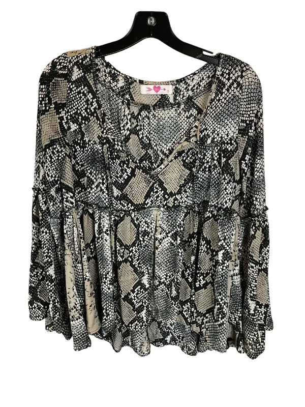 Snakeskin Print Top Long Sleeve Buddy Love, Size S