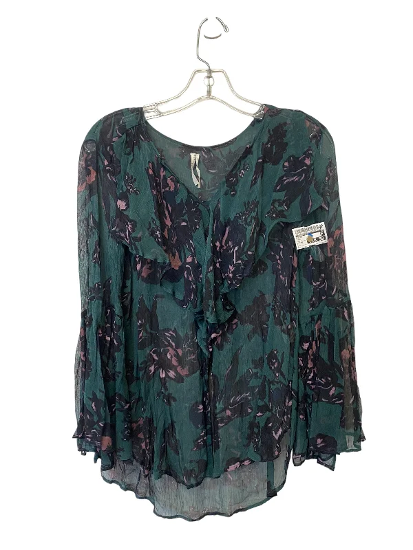 Teal Top Long Sleeve Anthropologie, Size Xs