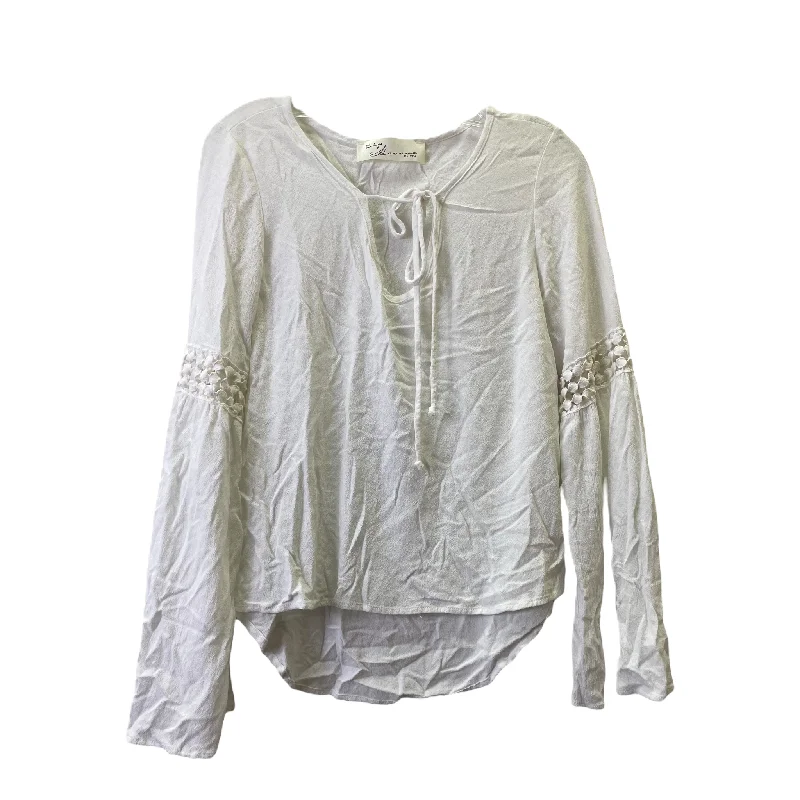 White Top Long Sleeve By Vintage Havana, Size: S