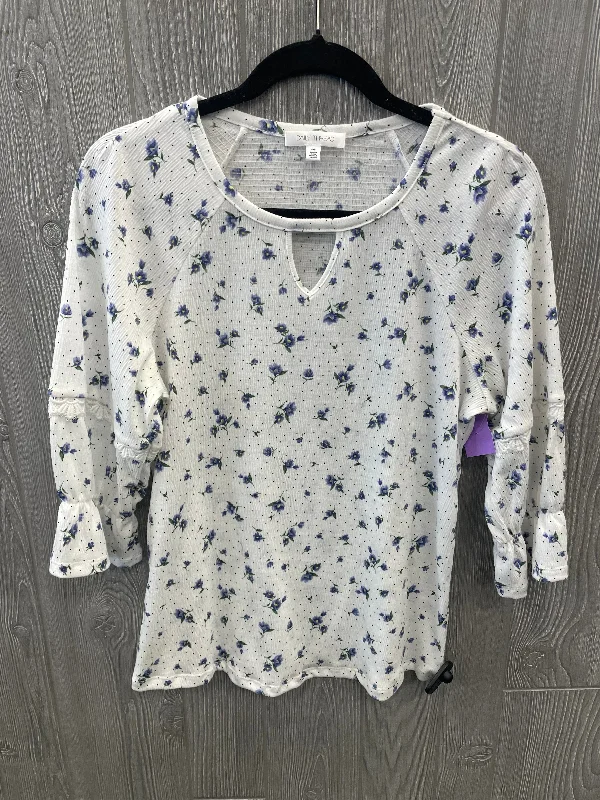 White Top Long Sleeve Clothes Mentor, Size S