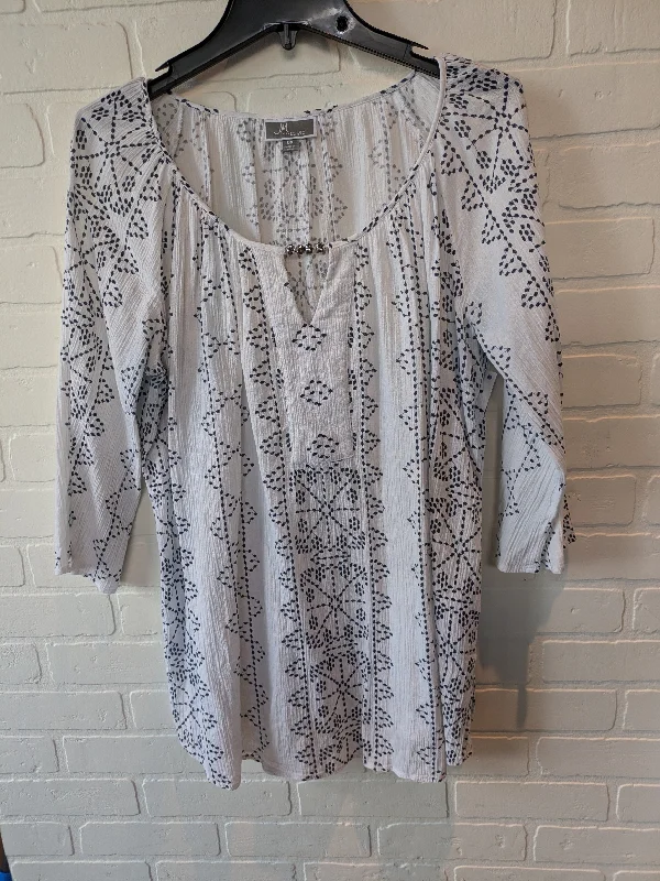 White Top Long Sleeve Jm Collections, Size Xl